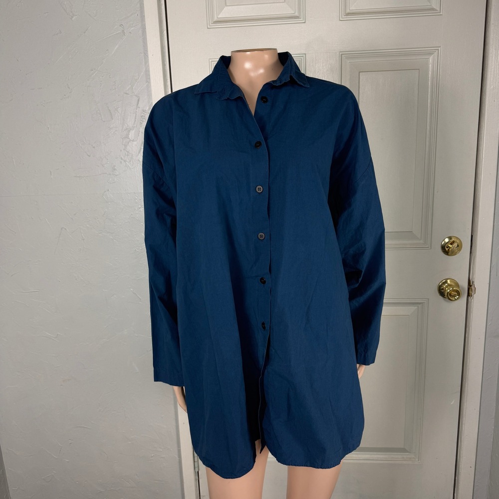 Bergfabel Women's shirt 40 Small Long sleeve Button Cotton France Collared J17